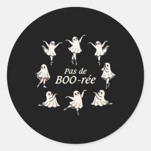 Adesivo Redondo Pas De Boo-rée Funny Balé Spooky Ghosts Dance Ha