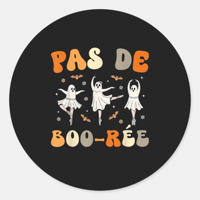 Adesivo Redondo Pas De Boorée Ghost Balé Dançando Halloween (Frente)