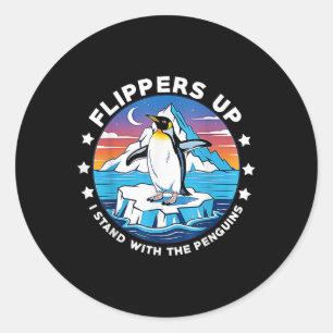 Adesivo Redondo Pás Para Cima Eu Pego Pinguins