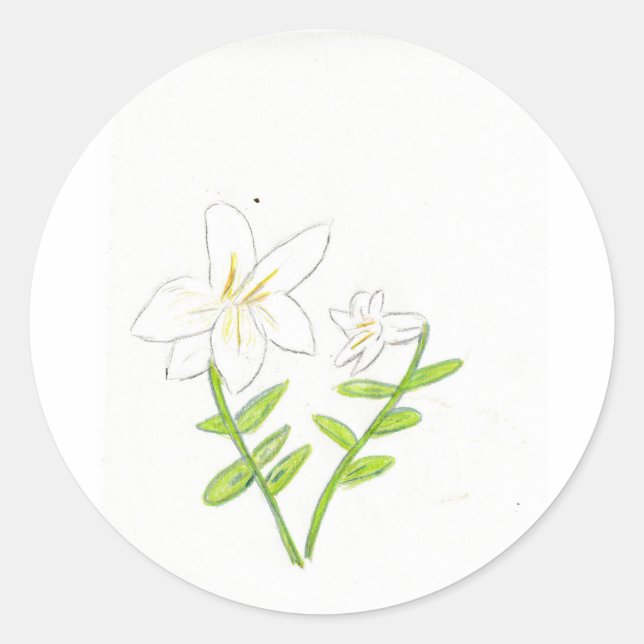 Adesivo Redondo Páscoa branca Lily (Frente)