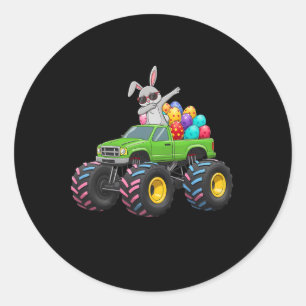 Adesivo Redondo Páscoa Bunny Dabbing Monster Monster Ovos de Pásco
