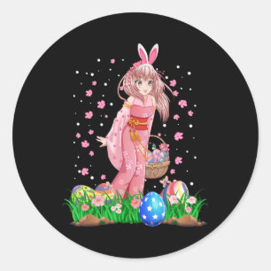 Adesivo Redondo Páscoa Bunny Ears Kawaii Japonês Anime Manga Teen