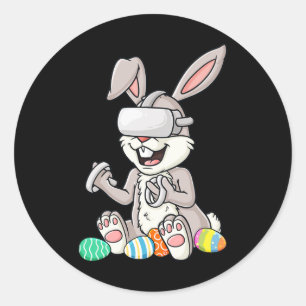 Adesivo Redondo Páscoa Bunny Gamer Ovos Diversos Jogo Toddler Boys