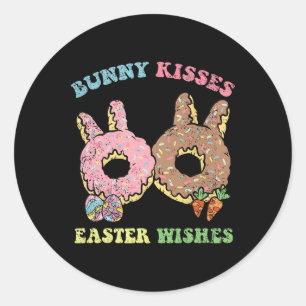 Adesivo Redondo Páscoa Bunny Kisses Deseja A Caça De Ovos A Rosqui