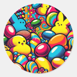 Adesivo Redondo Páscoa Candy Art
