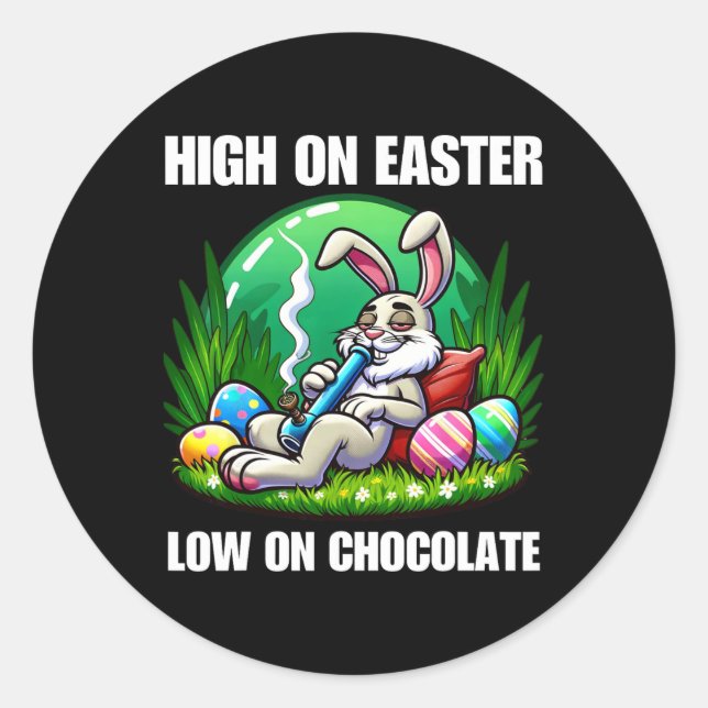 Adesivo Redondo Páscoa Coelhinha Feita Engraçada Presente de Humor (Frente)