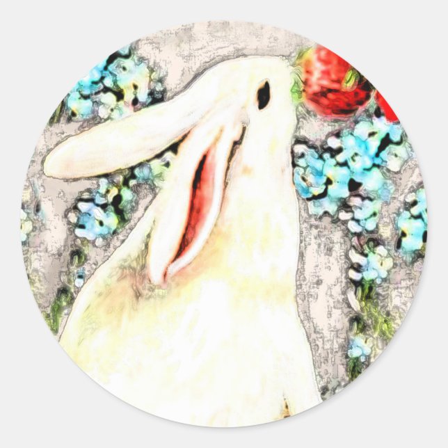 Adesivo Redondo Páscoa Coelho Coelho Pintado (Frente)