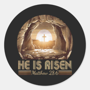 Adesivo Redondo Páscoa Cristã Ele Ressuscitou Jesus