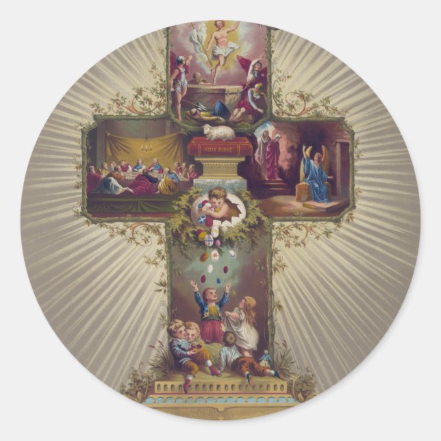 Adesivo Redondo Páscoa Cross (Frente)