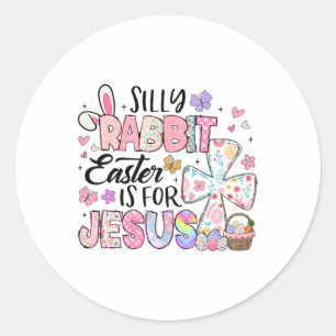 Adesivo Redondo Páscoa De Coelho bobo É Para Jesus Cristo Coelho B