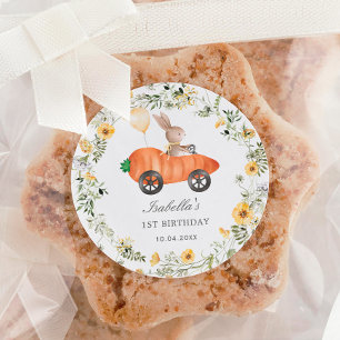 Adesivo Redondo Páscoa de coelho de girassol e girassol bonito An