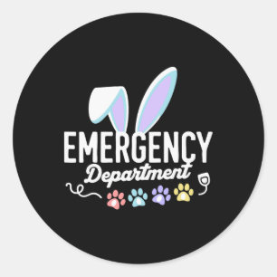 Adesivo Redondo Páscoa De Emergência Enfermeira Engraçado Ed Nurs