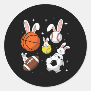 Adesivo Redondo Páscoa de futebol de basquetebol