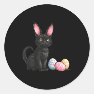 Adesivo Redondo Páscoa Dia Negro Páscoa Gato Negro Ovo de Páscoa