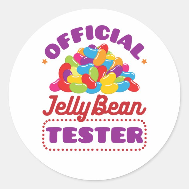 Adesivo Redondo Páscoa do Jelly Bean Tester Oficial (Frente)
