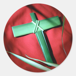 Adesivo Redondo Páscoa e Palm domingos cruzamentos e cenas