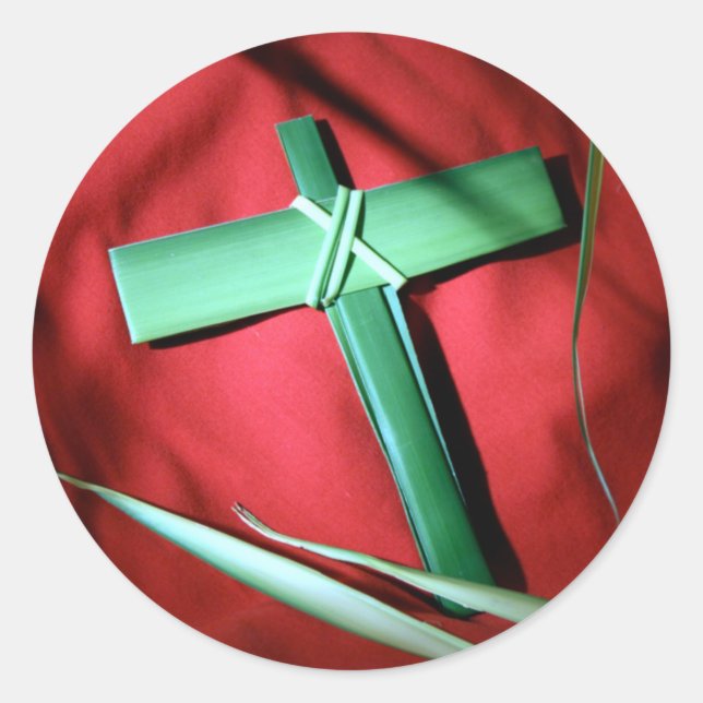 Adesivo Redondo Páscoa e Palm domingos cruzamentos e cenas (Frente)