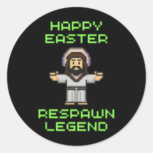 Adesivo Redondo Páscoa engraçada Jogo Jesus - Lenda de reprodução