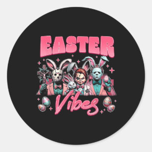 Adesivo Redondo Páscoa Esquadrão Engraçado Páscoa Carateres de Hor