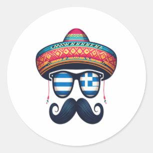 Adesivo Redondo Páscoa Grega Cinco De Mayo Crianças Mexicanas Bo