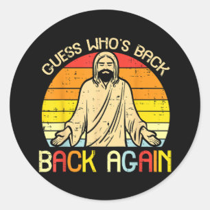 Adesivo Redondo Páscoa Jesus Adivinhe Quem Voltou Religioso Cristã