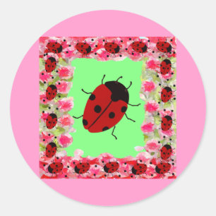 Adesivo Redondo Páscoa Ladybug