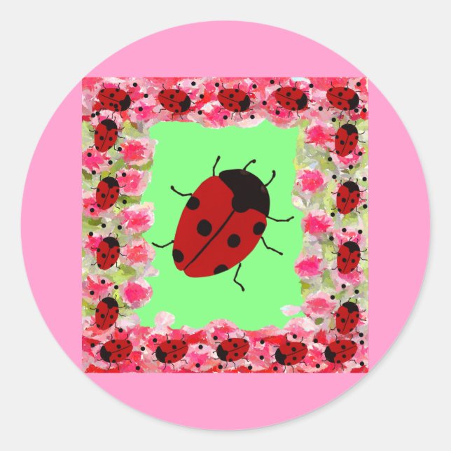 Adesivo Redondo Páscoa Ladybug (Frente)