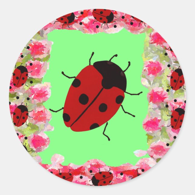 Adesivo Redondo Páscoa Ladybug (Frente)