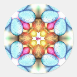 Adesivo Redondo PÁSCOA LILA ~WOW! Ovos bonito para Páscoa