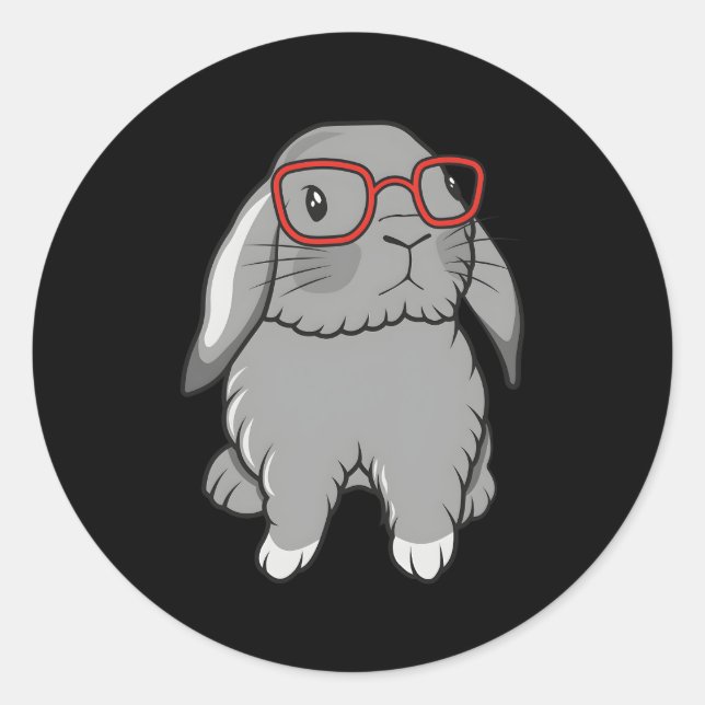 Adesivo Redondo Páscoa Mini Holland Lop Bunny Rabbit (Frente)