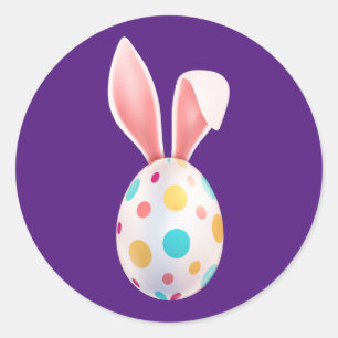 ADESIVO REDONDO " PÁSCOA" OVOS ESPECIFICADOS E OUVIDOS DE BUNNY RO
