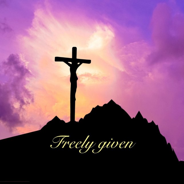 Adesivo Redondo Páscoa Personalizar Jesus na Cruz (Criador carregado)