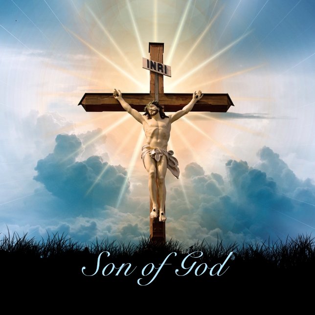 Adesivo Redondo Páscoa Personalizar Jesus na Cruz (Criador carregado)