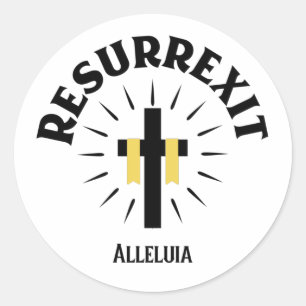 Adesivo Redondo Páscoa Religiosa Ressurrexedo Latino Que Está Ri