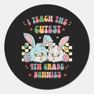 Adesivo Redondo Páscoa Retroativa I Ensina Os Bunnies Mais Pertos