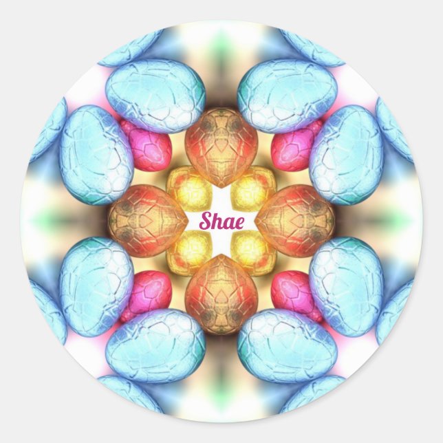 Adesivo Redondo PÁSCOA SHAE ~WOW! Ovos bonito para Páscoa (Frente)