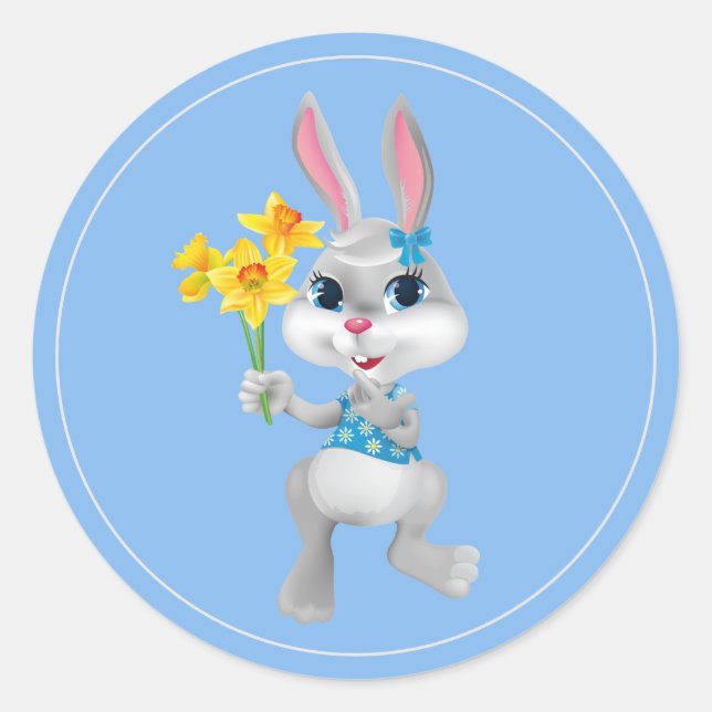 Adesivo Redondo Páscoa Stickers-Bunny (Frente)
