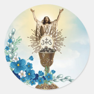 Adesivo Redondo Páscoa Vintage Ressurreição Pascha Religioso