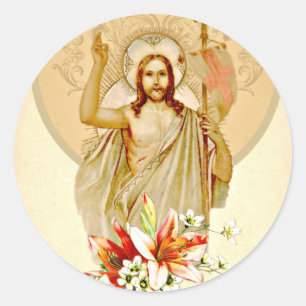 Adesivo Redondo Páscoa Vintage Ressurreição Pascha Religioso