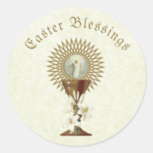 Adesivo Redondo Páscoa Vintage Ressurreição Pascha Religioso