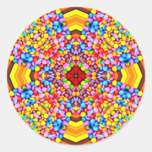 Adesivo Redondo PÁSCOA ~ WOW! CANDY multicolorido para Páscoa