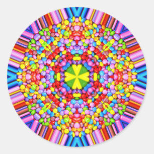 Adesivo Redondo PÁSCOA ~ WOW! CANDY multicolorido para Páscoa