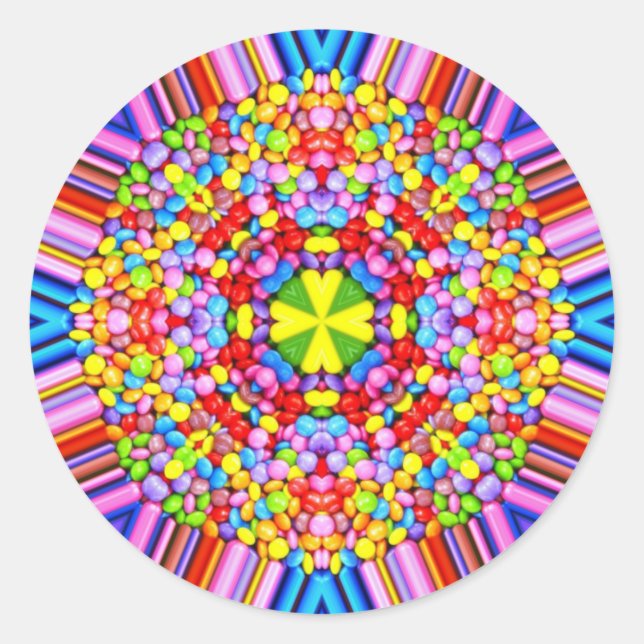 Adesivo Redondo PÁSCOA ~ WOW! CANDY multicolorido para Páscoa (Frente)