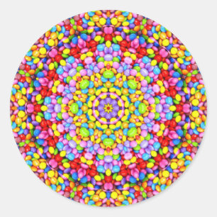 Adesivo Redondo PÁSCOA~ WOW! Doces multicoloridos para dar Páscoa~