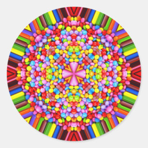 Adesivo Redondo PÁSCOA ~WOW! VELOCIDADE multicolorido para Páscoa