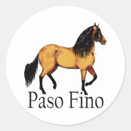 Adesivo Redondo Paso Horse Buckskin Paso Fino