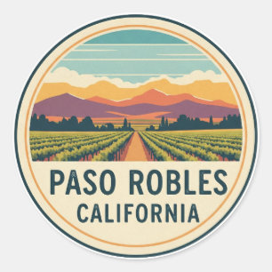 Adesivo Redondo Paso Robles Costa Central da Califórnia