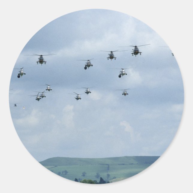 Adesivo Redondo Passado do helicóptero (Frente)