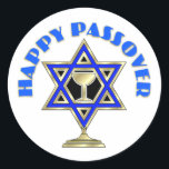 Adesivo Redondo Passagem feliz<br><div class="desc">Ofertas de Tema Judaico Personalizado e Roupa para Famílias e Amigos de Feriado</div>
