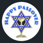 Adesivo Redondo Passagem feliz<br><div class="desc">Ofertas de Tema Judaico Personalizado e Roupa para Famílias e Amigos de Feriado</div>